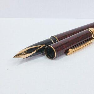 Sheaffer 14K Gold Nib Fountain Pen / Burgundy Marbled / Made in USA